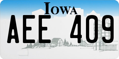IA license plate AEE409