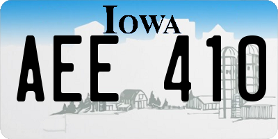 IA license plate AEE410