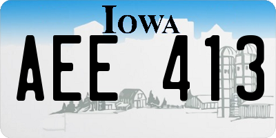 IA license plate AEE413