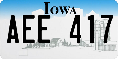 IA license plate AEE417