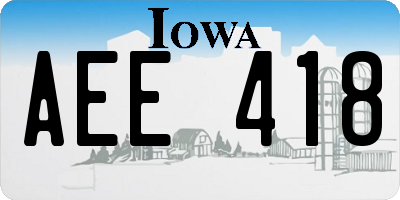 IA license plate AEE418