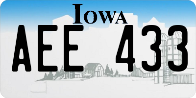 IA license plate AEE433