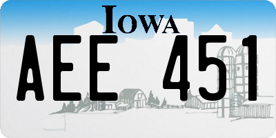 IA license plate AEE451