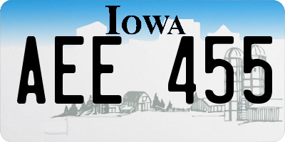 IA license plate AEE455