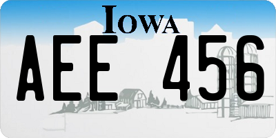 IA license plate AEE456
