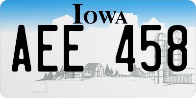 IA license plate AEE458