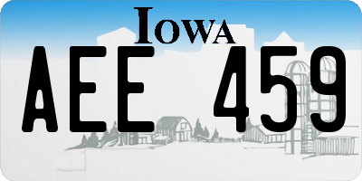 IA license plate AEE459