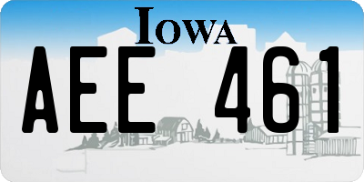 IA license plate AEE461