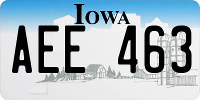 IA license plate AEE463