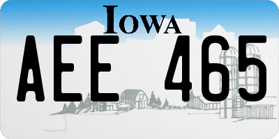 IA license plate AEE465