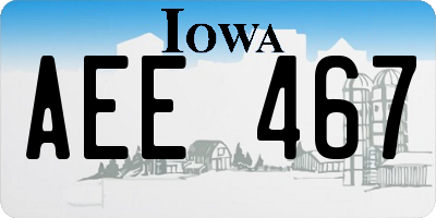 IA license plate AEE467