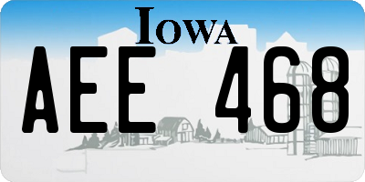 IA license plate AEE468