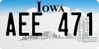 IA license plate AEE471