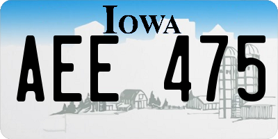 IA license plate AEE475