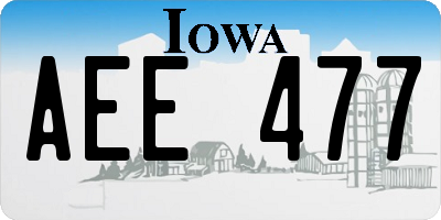 IA license plate AEE477