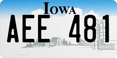 IA license plate AEE481