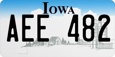IA license plate AEE482