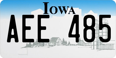 IA license plate AEE485