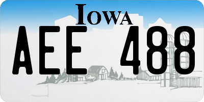 IA license plate AEE488