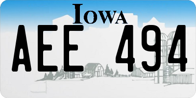 IA license plate AEE494