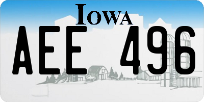 IA license plate AEE496