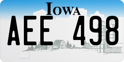 IA license plate AEE498