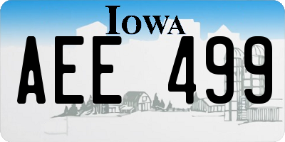 IA license plate AEE499