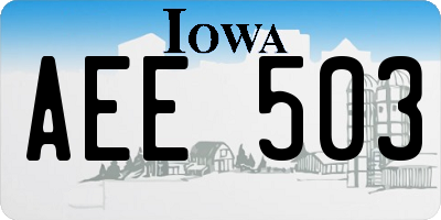 IA license plate AEE503