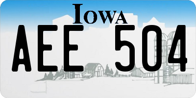 IA license plate AEE504