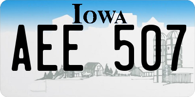 IA license plate AEE507