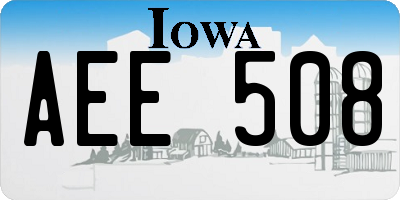 IA license plate AEE508