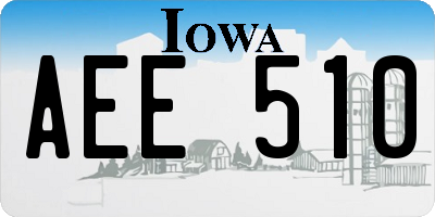 IA license plate AEE510