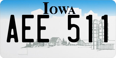 IA license plate AEE511