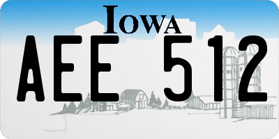 IA license plate AEE512