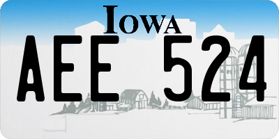 IA license plate AEE524