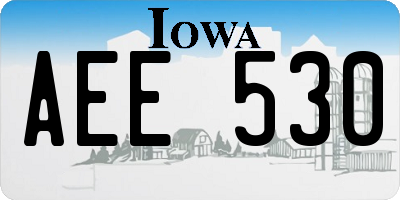 IA license plate AEE530