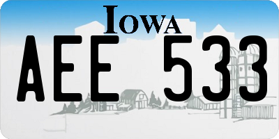 IA license plate AEE533