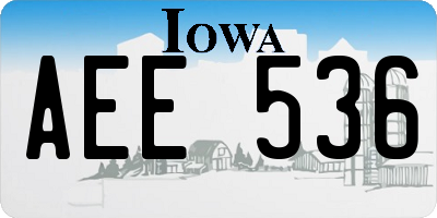 IA license plate AEE536