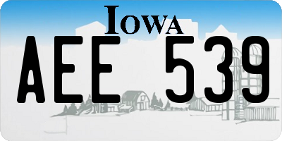 IA license plate AEE539