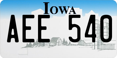 IA license plate AEE540