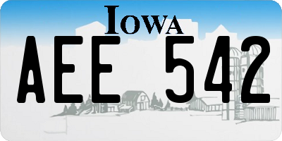 IA license plate AEE542