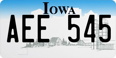 IA license plate AEE545