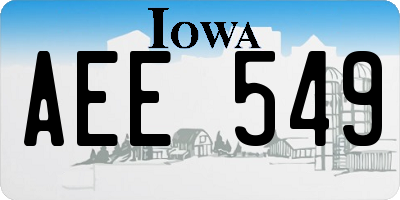IA license plate AEE549