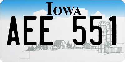 IA license plate AEE551