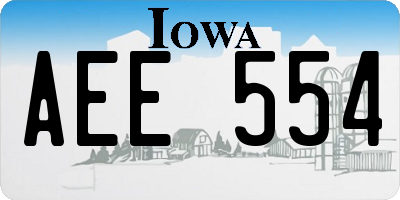 IA license plate AEE554