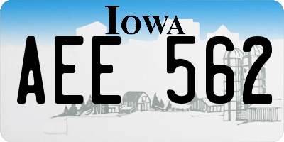 IA license plate AEE562