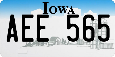 IA license plate AEE565