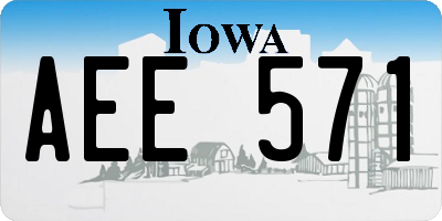 IA license plate AEE571