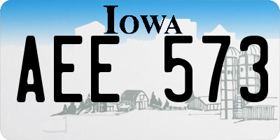 IA license plate AEE573