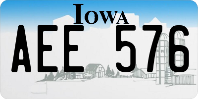 IA license plate AEE576